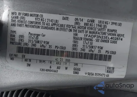 2014 Ford Focus Titanium из США, поврежденный, VIN 1FADP3N23EL402874